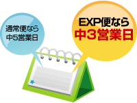 ＥＸＰ便の適用内容について。